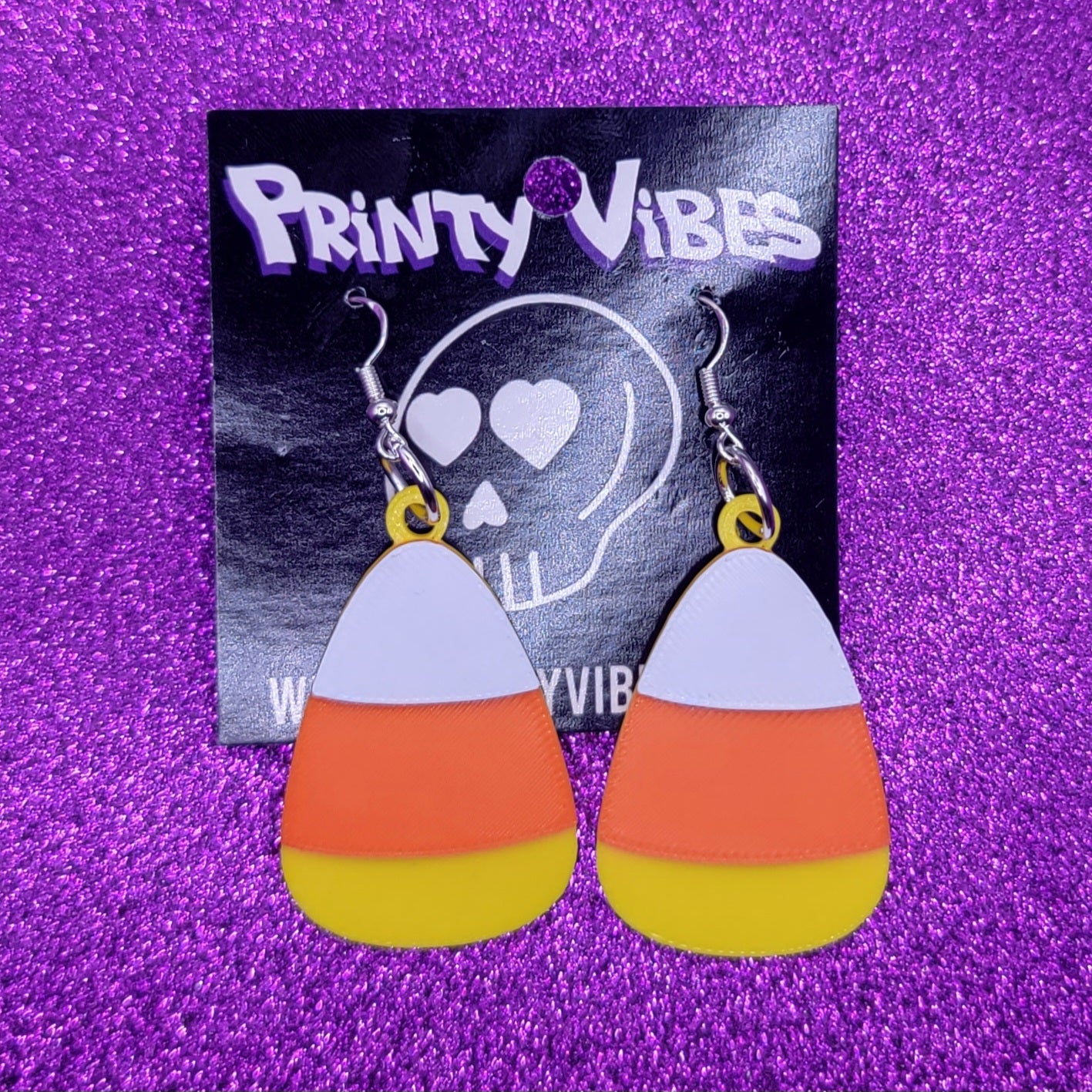 Halloween Candy Corn Earrings 3D Printed