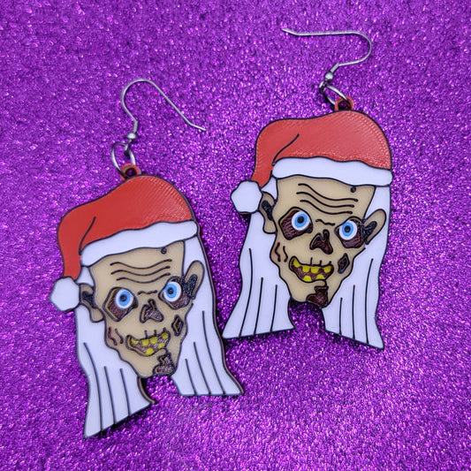 Christmas Cryptkeeper Earrings 3D Printed