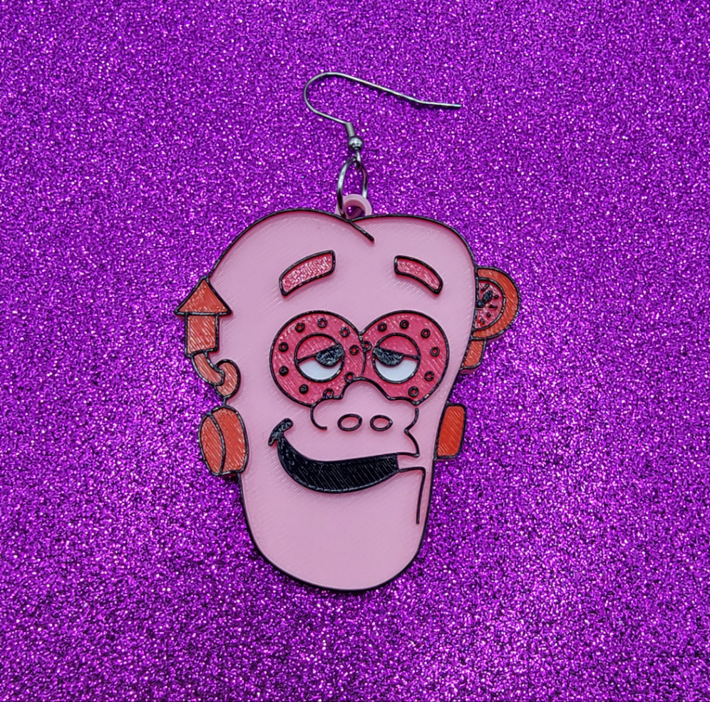 Cereal Monster Mix and Match Statement Earrings 3D Printed
