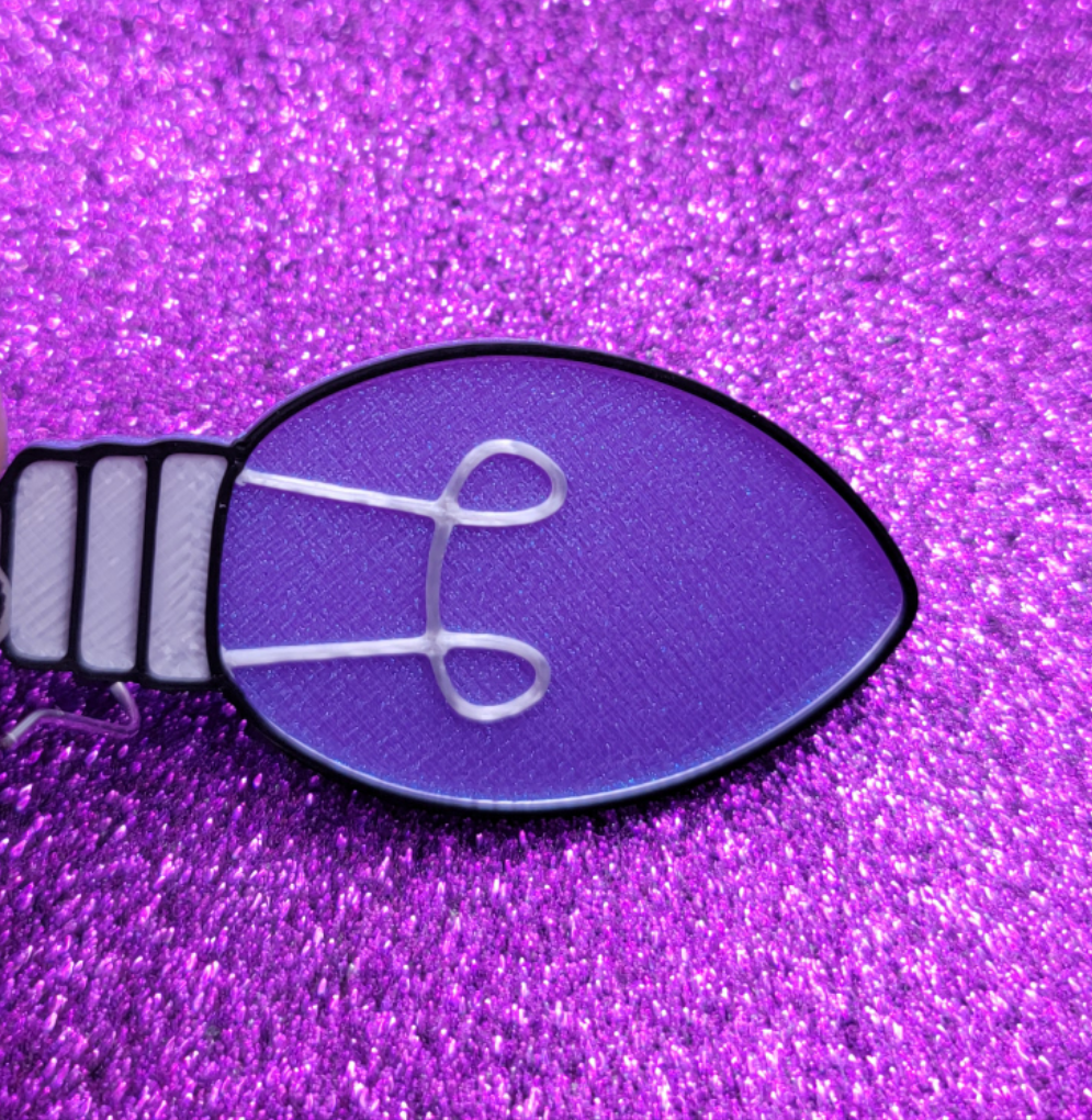 Purple Iridescent Christmas Light Bulb Earrings Statement Earrings 3D Printed