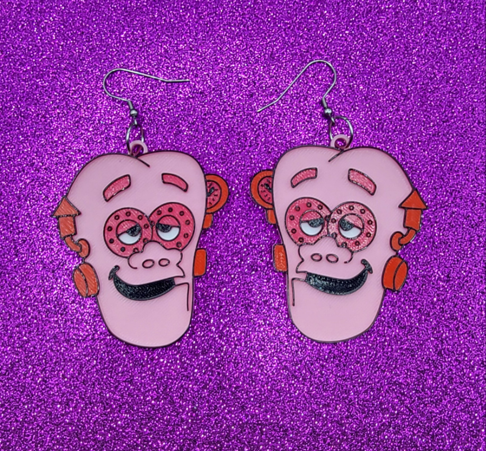 Cereal Monster Mix and Match Statement Earrings 3D Printed