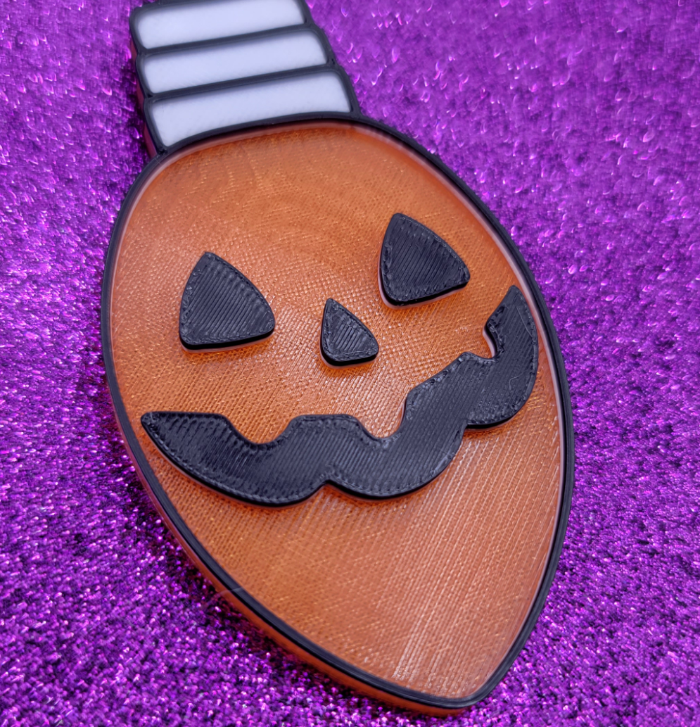 Spooky Christmas Jack O Lantern Light Bulb 3D Printed Christmas Ornament