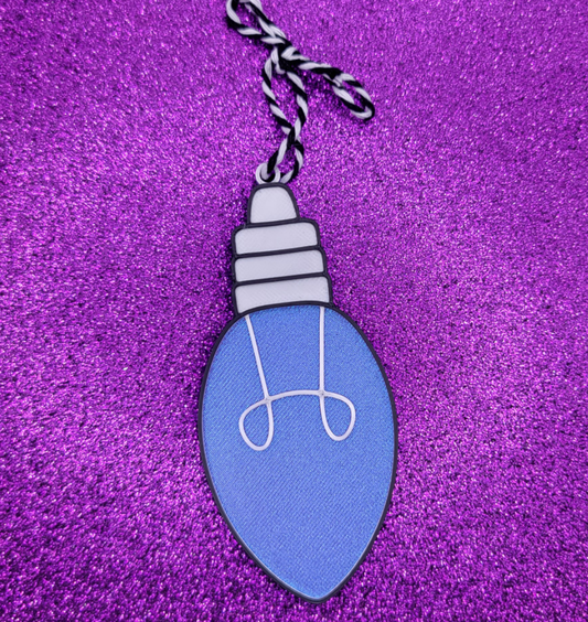 Purple Iridescent Light Bulb 3D Printed Christmas Ornament