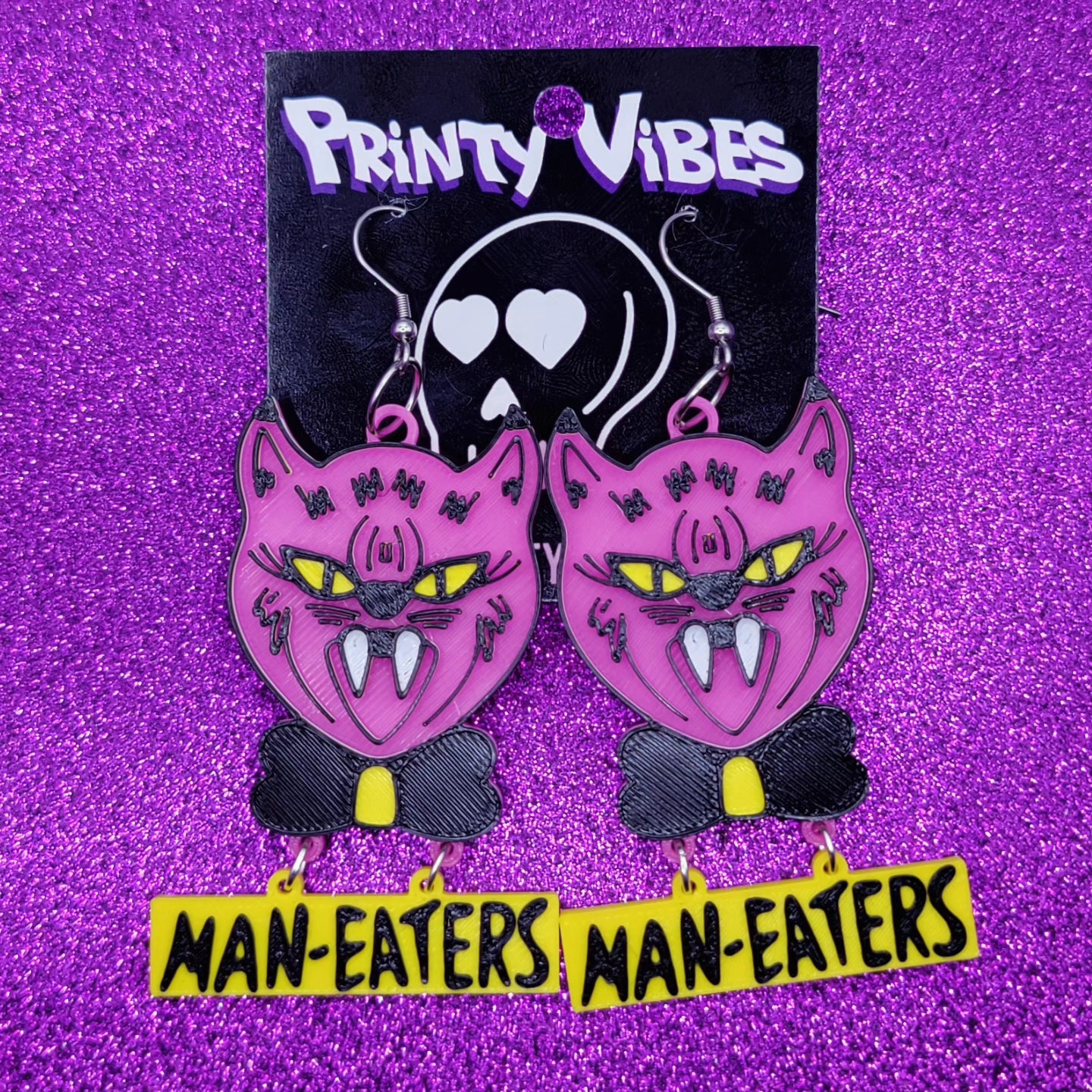 Man-Eaters Statement Earrings 3D Printed