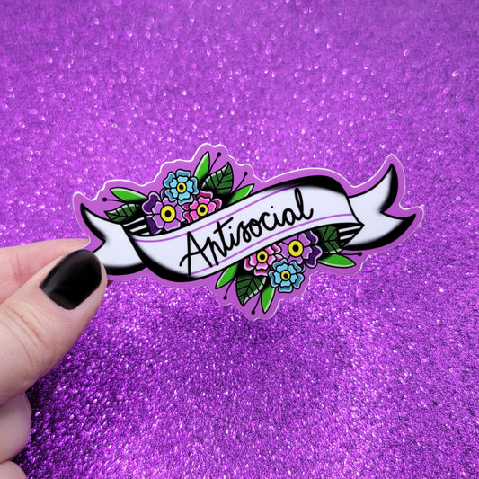 Antisocial Sticker 1.5"x3.5"