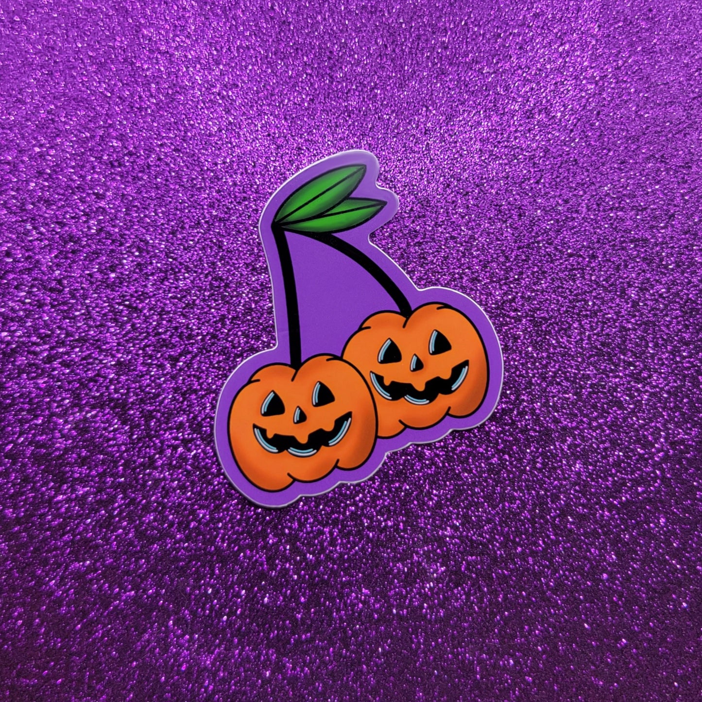 Pumpkin Cherries Halloween Sticker