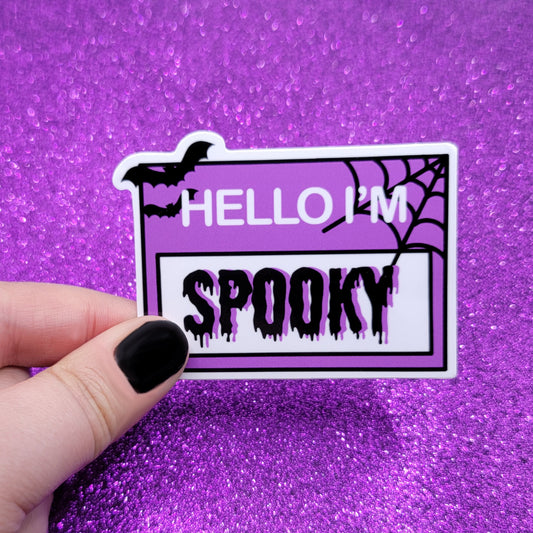Hello I'm Spooky Sticker 2.5x3.5"