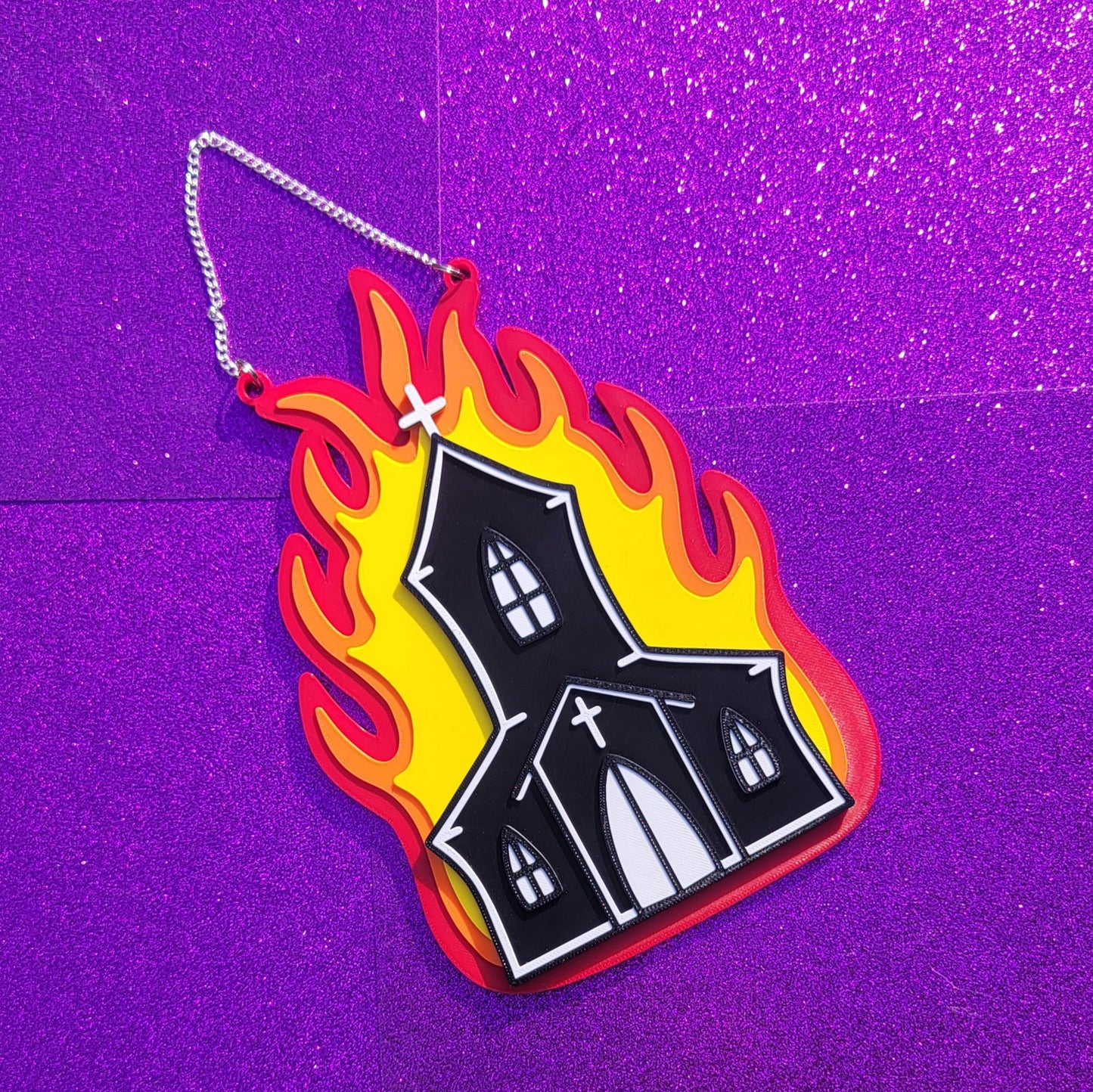 Burning Church Wall Hanging