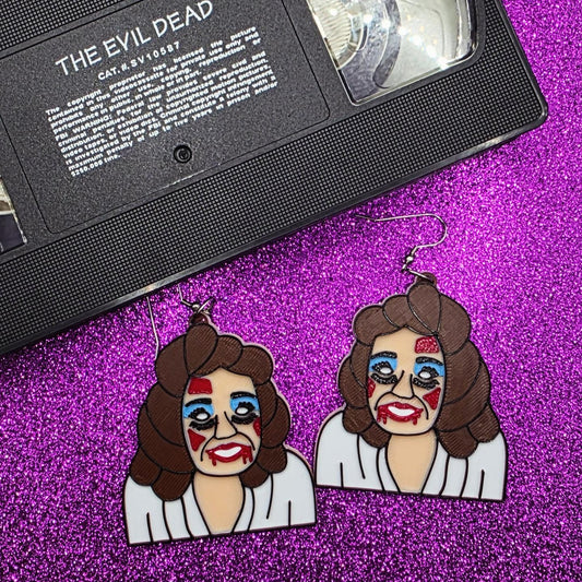 Linda Horror Movie Statement Earrings 3D Printed