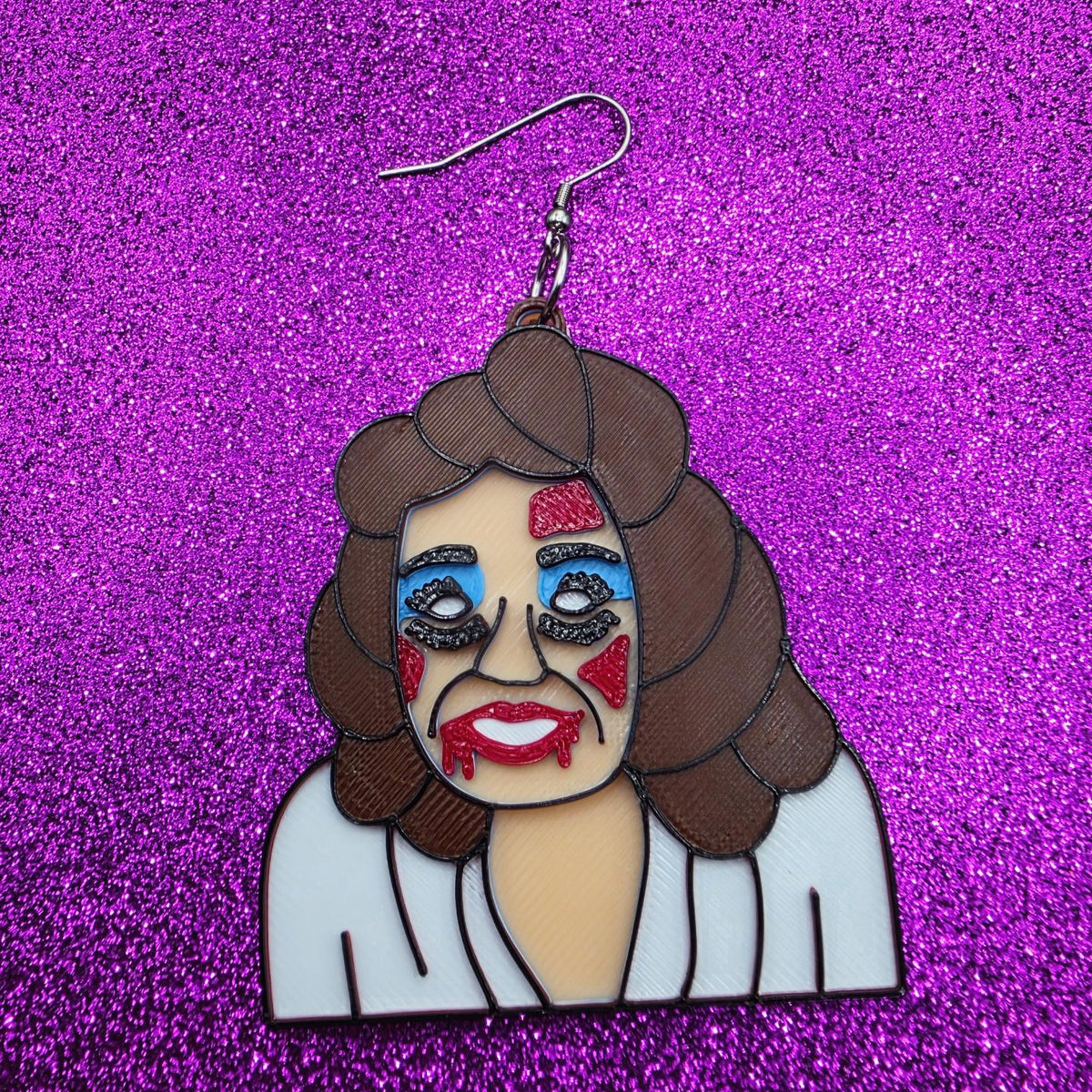 Linda Horror Movie Statement Earrings 3D Printed