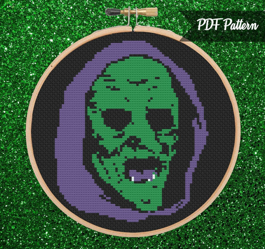 Halloween Witch Mask Cross Stitch PDF Pattern - Instant Download