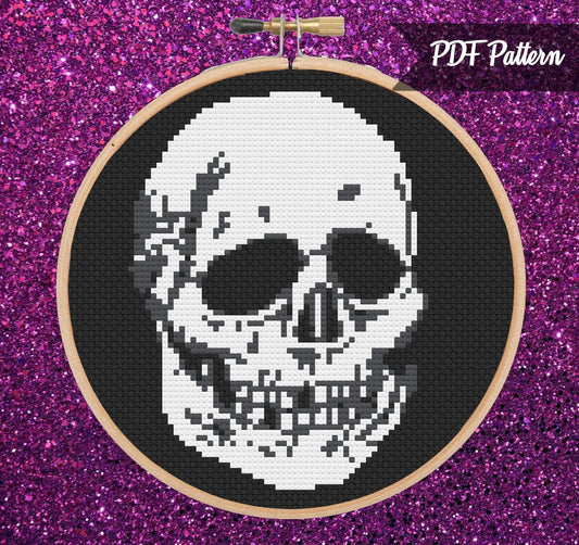 Halloween Skull Mask Cross Stitch PDF Pattern - Instant Download