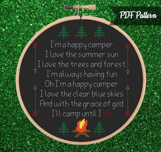 Unhappy Campers Sleepaway Camp 2 Cross Stitch PDF Pattern - Instant Download