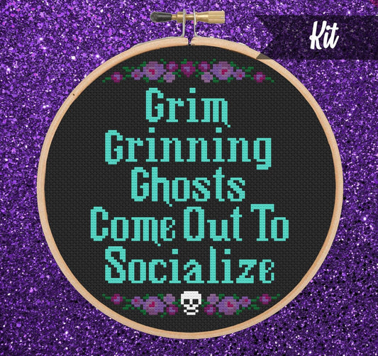Grim Grinning Ghosts Cross Stitch Kit