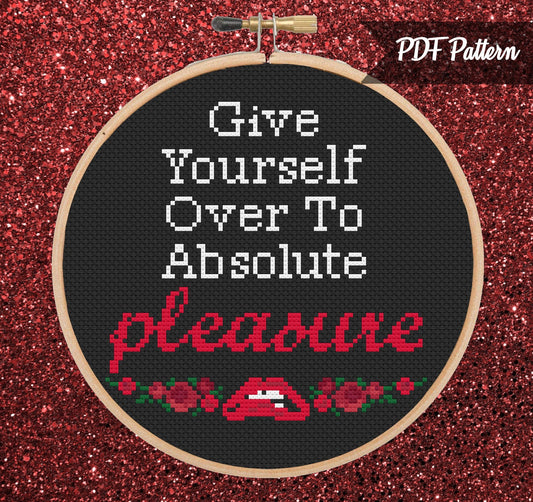 Give Yourself Over To Absolute Pleasure Cross Stitch - PDF Pattern