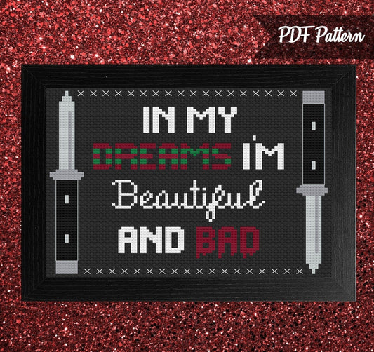 Beautiful and Bad Cross Stitch PDF Pattern - Instant Download