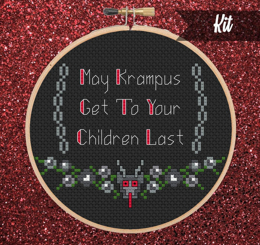 A Krampusnacht Blessing Cross Stitch Kit