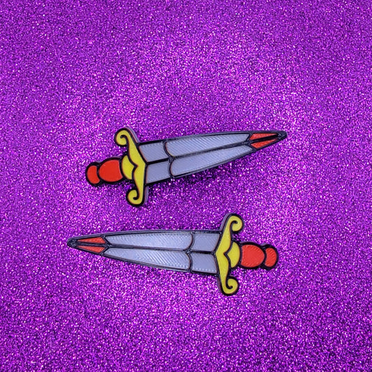 Tattoo Dagger Hair Clips