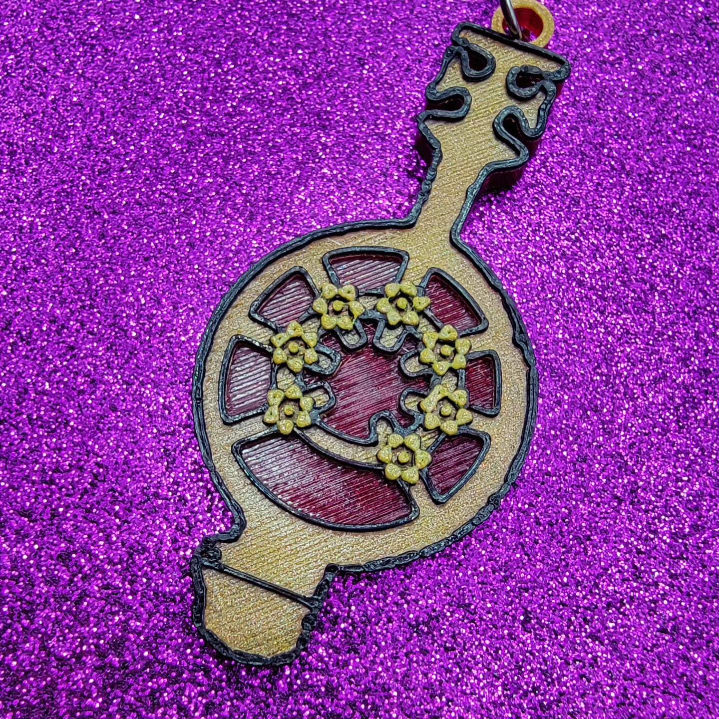 Demon Blood Key Horror Movie Statement Earrings 3D Printed