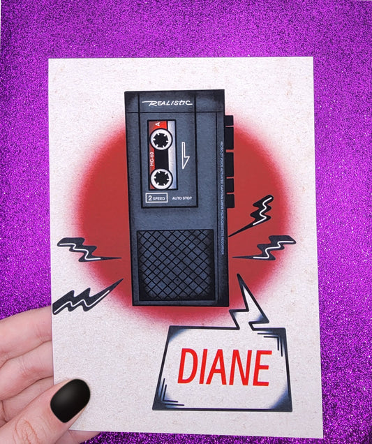 Diane Tape Recorder Twin Peaks Art Print 5"x7"