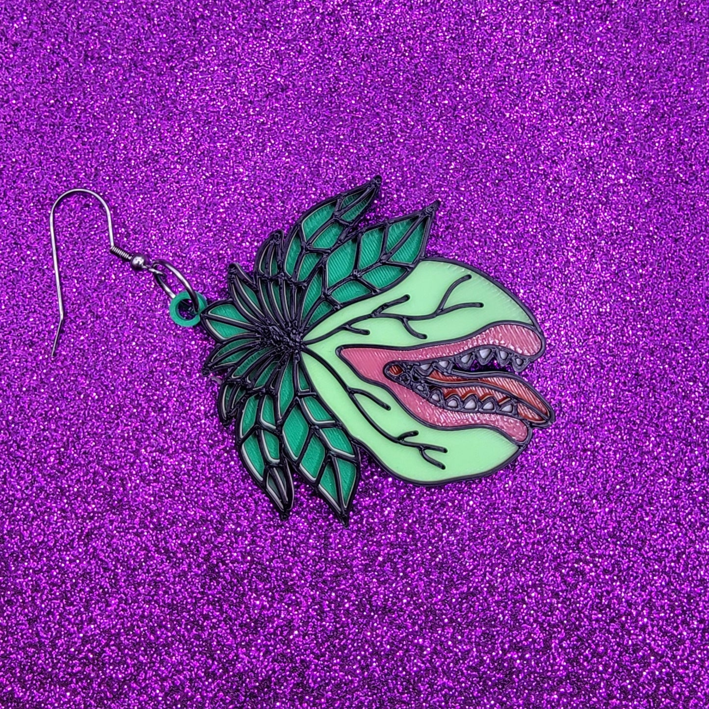 Audrey II Statement Earrings 3D Printed