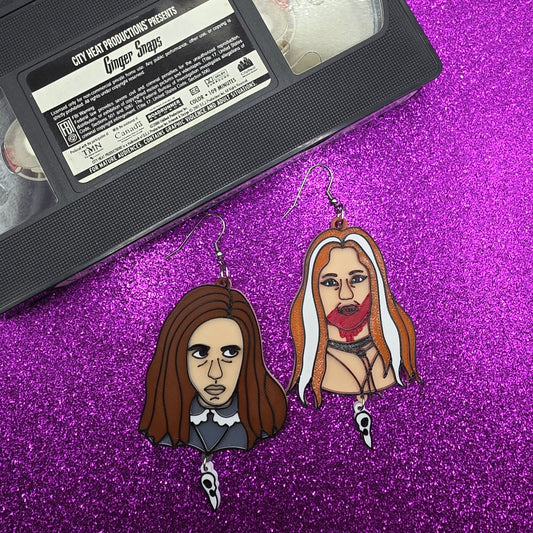 Out By 16 Horror Movie Statement Earrings 3D Printed