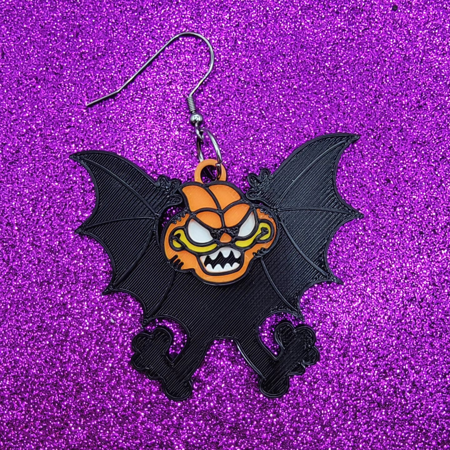 Vampire Bat Garf Statement Earrings 3D Printed