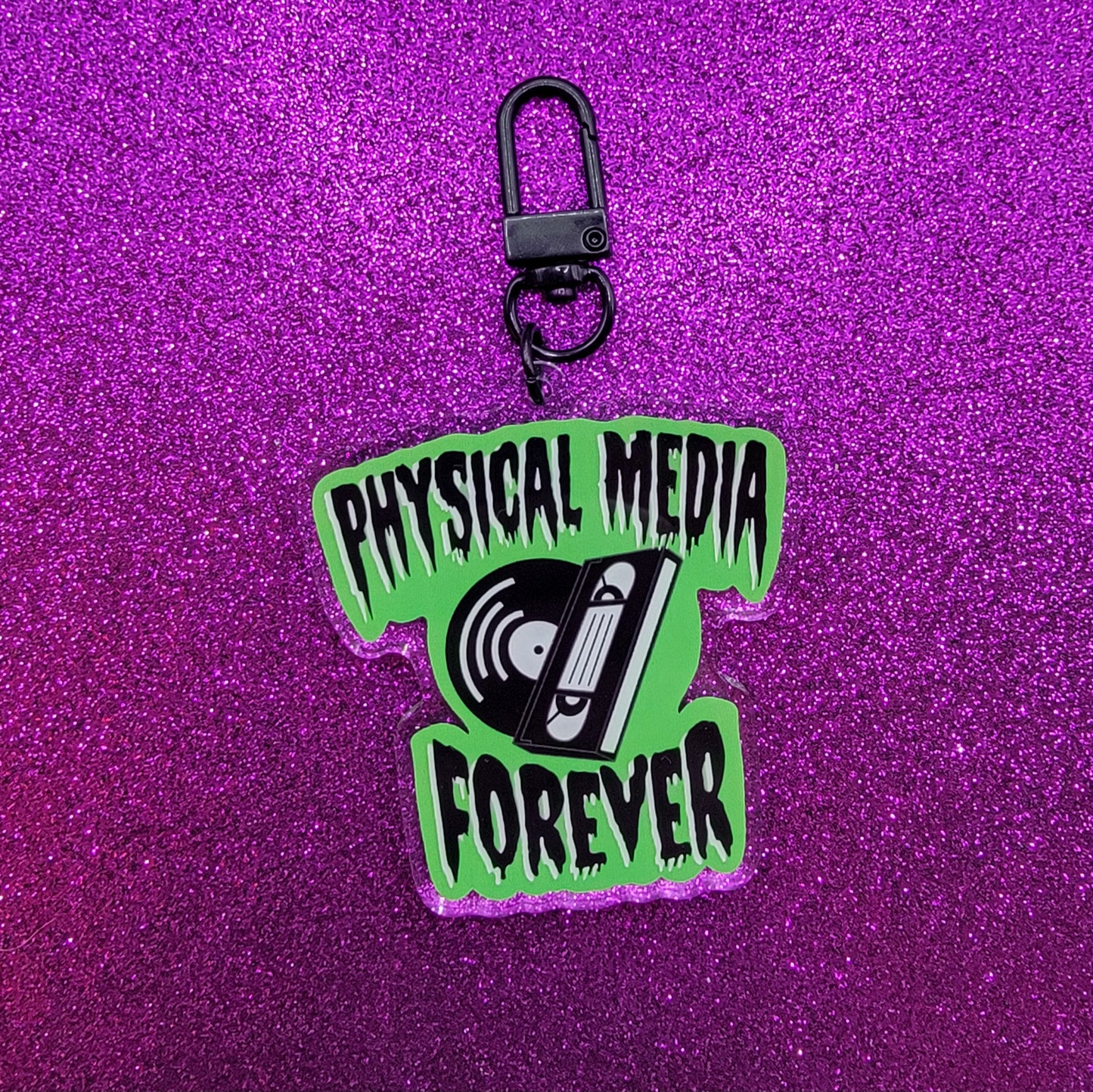 Physical Media Forever Acrylic Keychain 2"