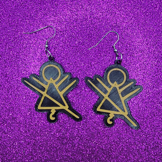 Yellowjackets Rune Statement Earrings 3D Printed
