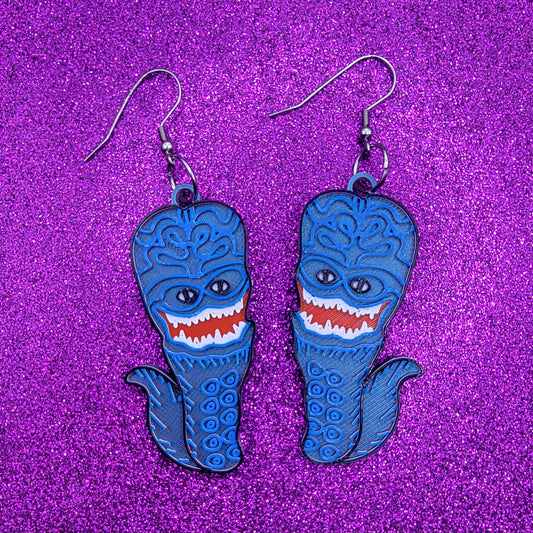 Brain Damage Statement Earrings 3D Printed