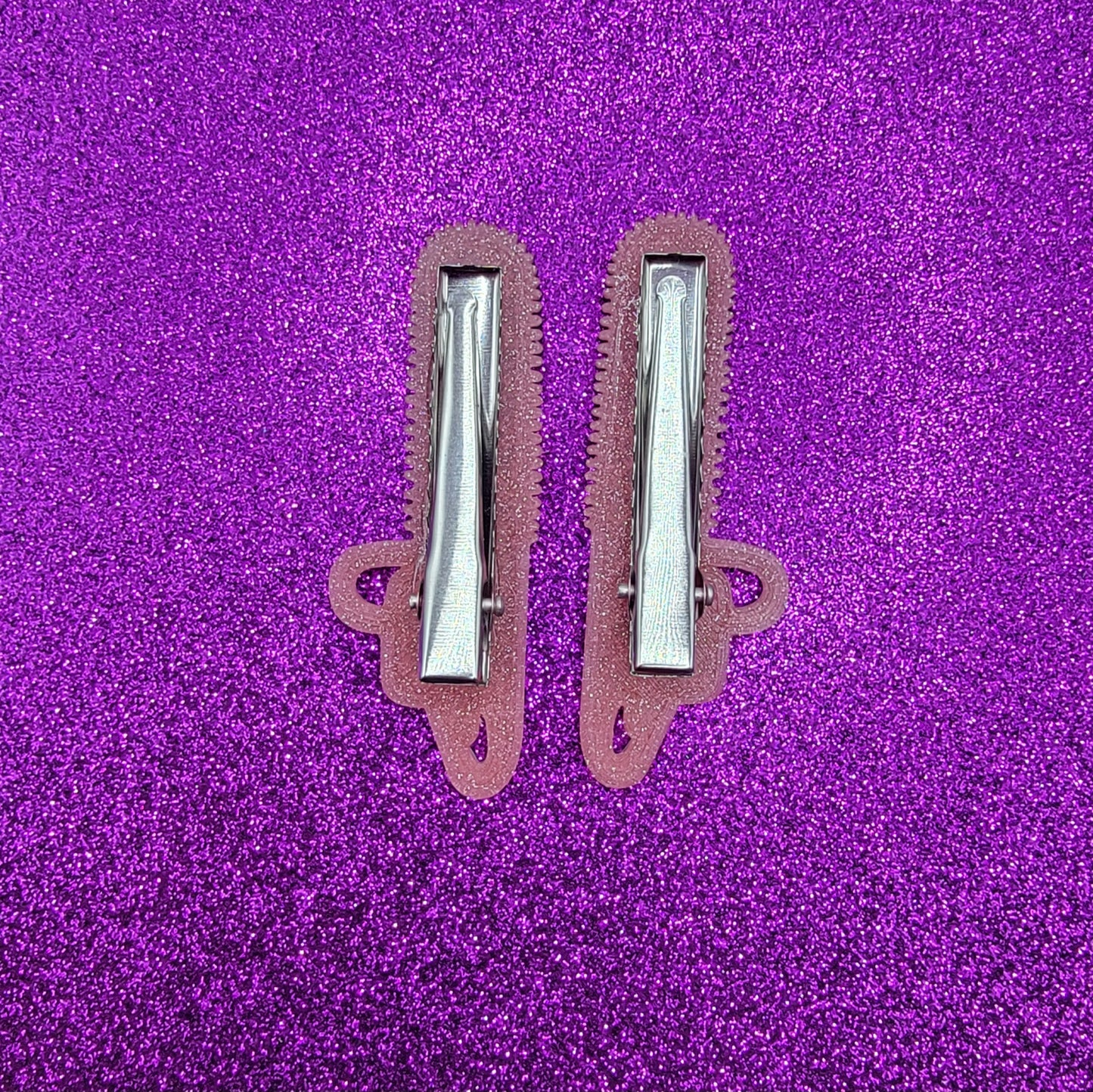 Pink Glitter Chainsaw Horror Movie Hair Clips