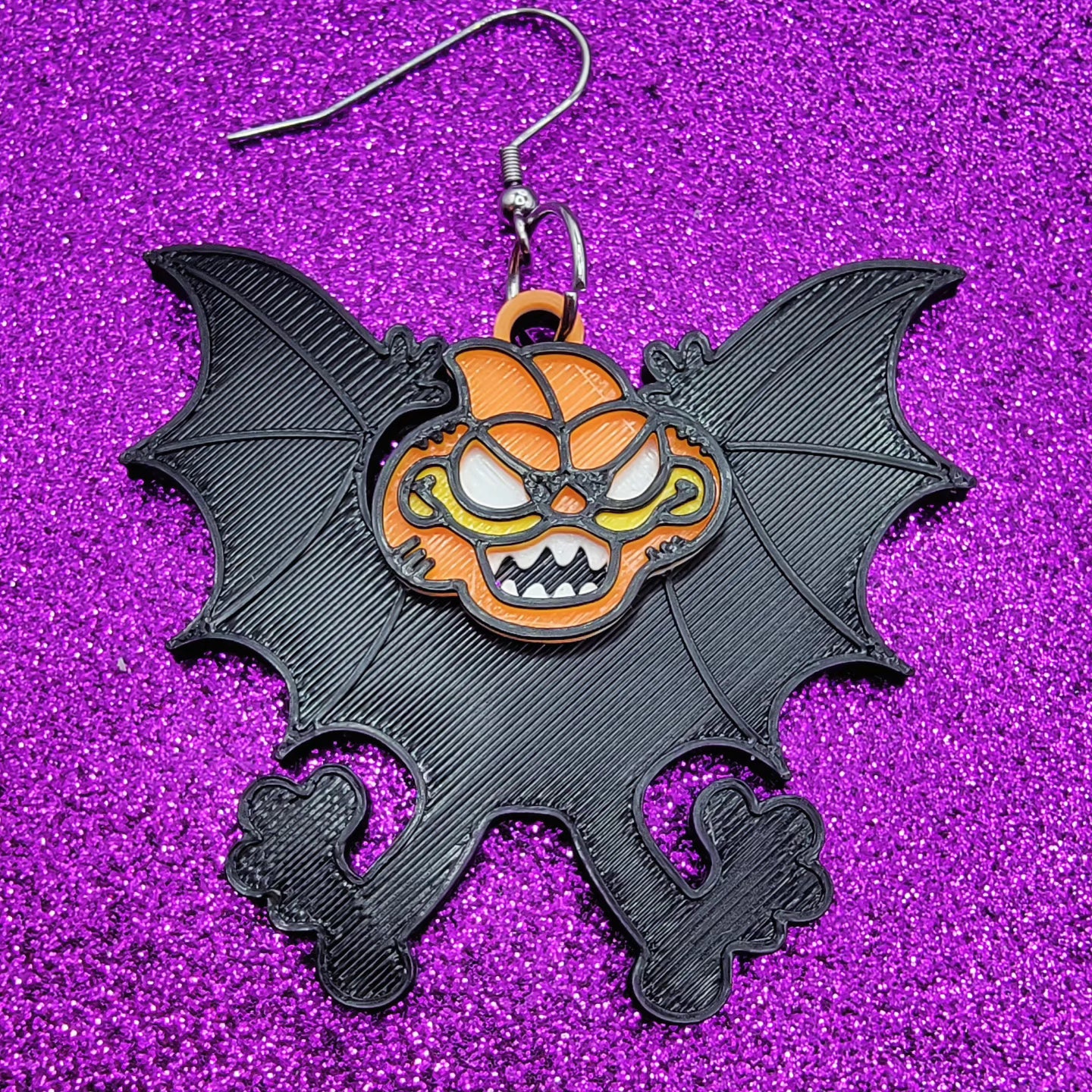 Vampire Bat Garf Statement Earrings 3D Printed