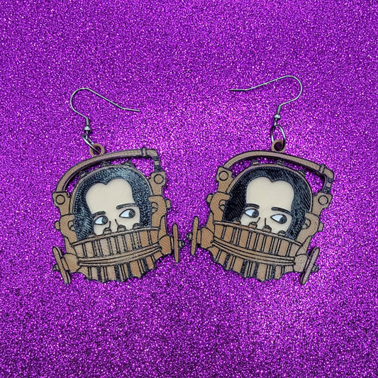 Bear Trap Horror Movie Statement Earrings 3D Printed