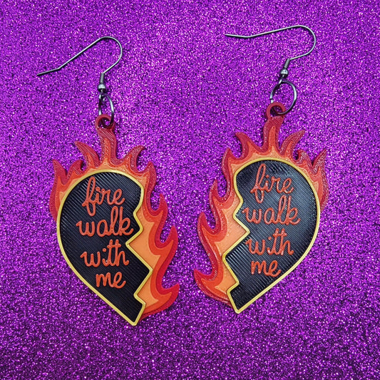 Fire Walk With Me 3D Printed Statement Earrings