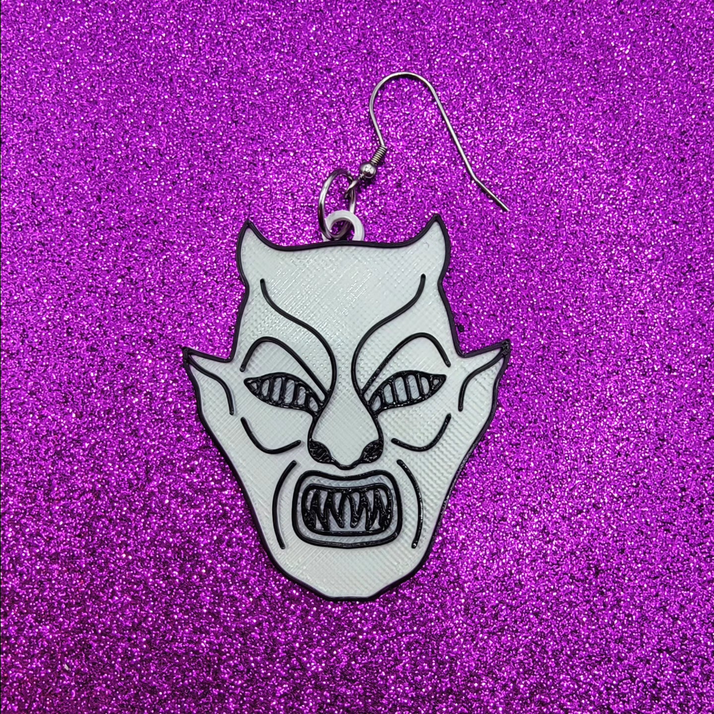 Demons Mask Horror Movie Statement Earrings 3D Printed