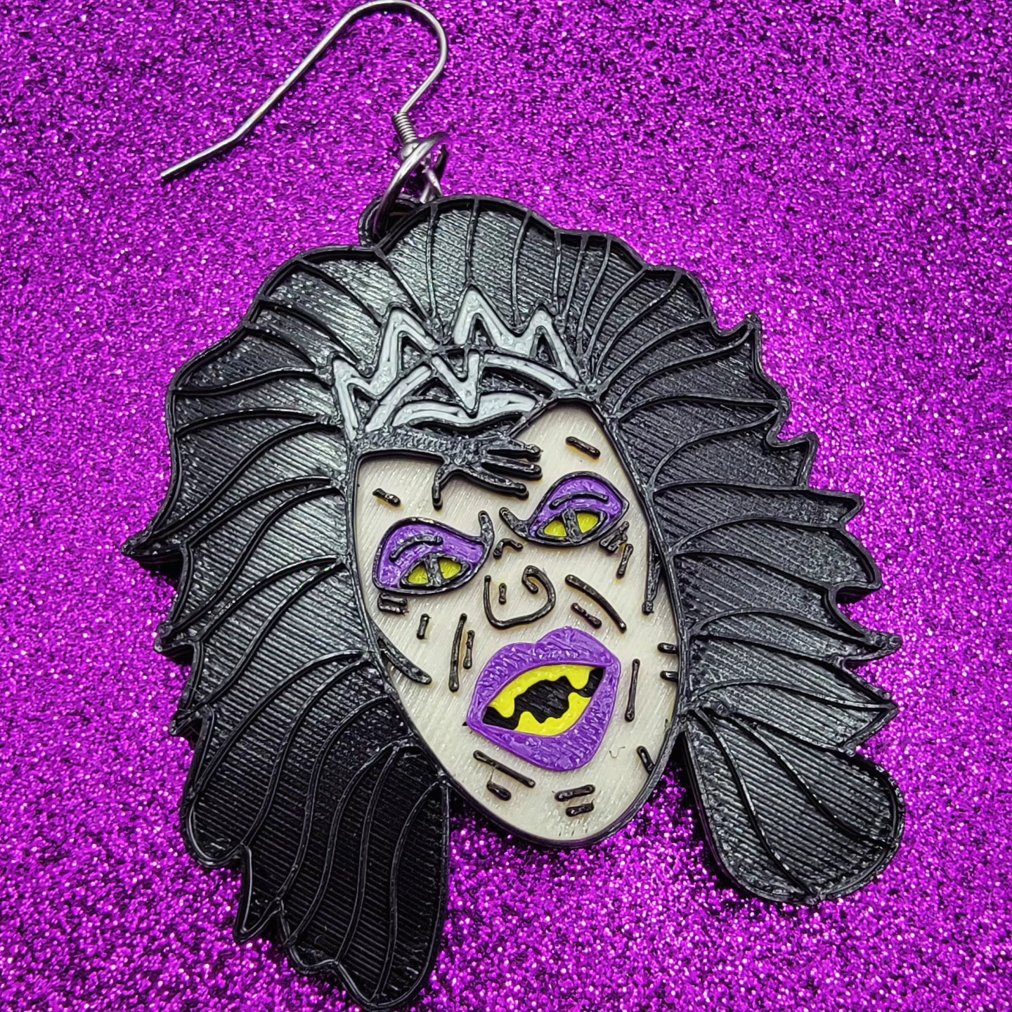 Demon Angela Horror Movie Statement Earrings 3D Printed