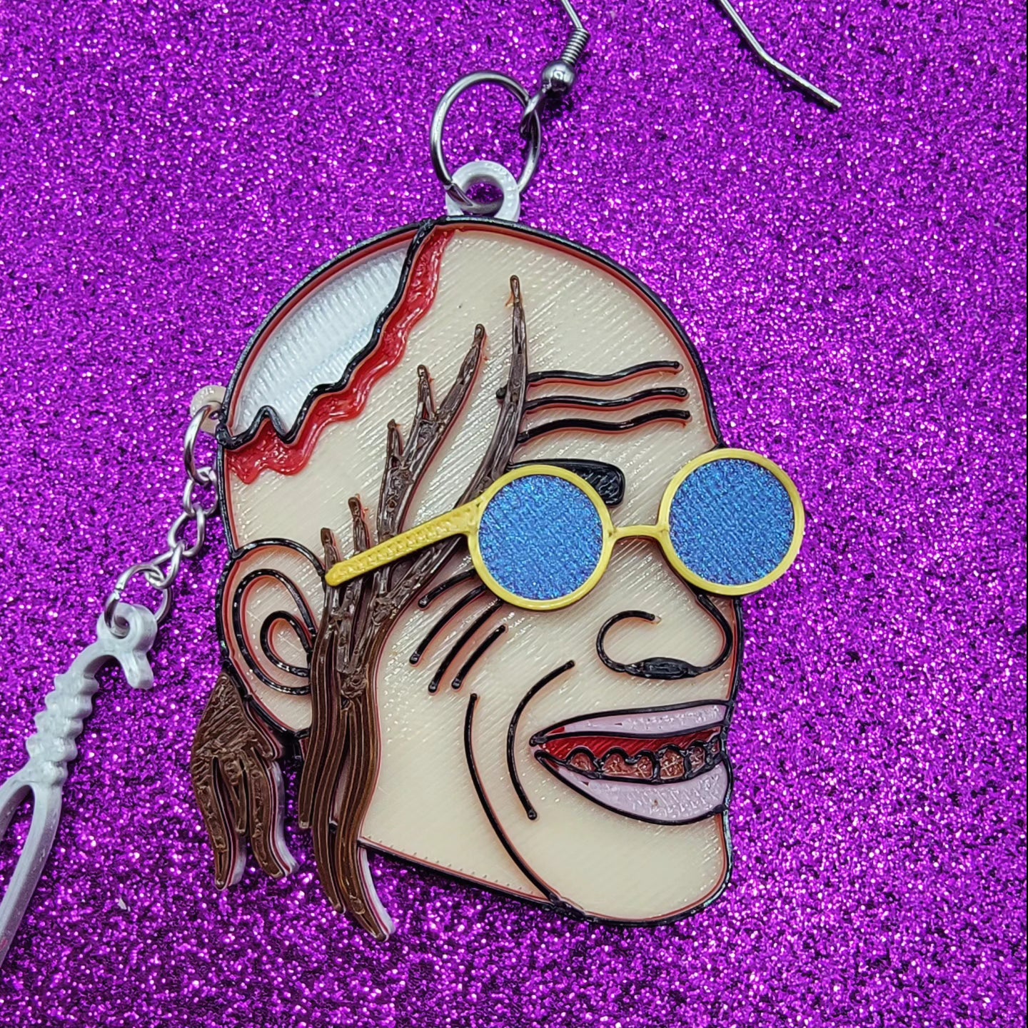 Chop Top Horror Movie Statement Earrings 3D Printed