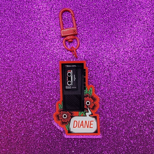 Diane Tape Recorder Acrylic Keychain 2"