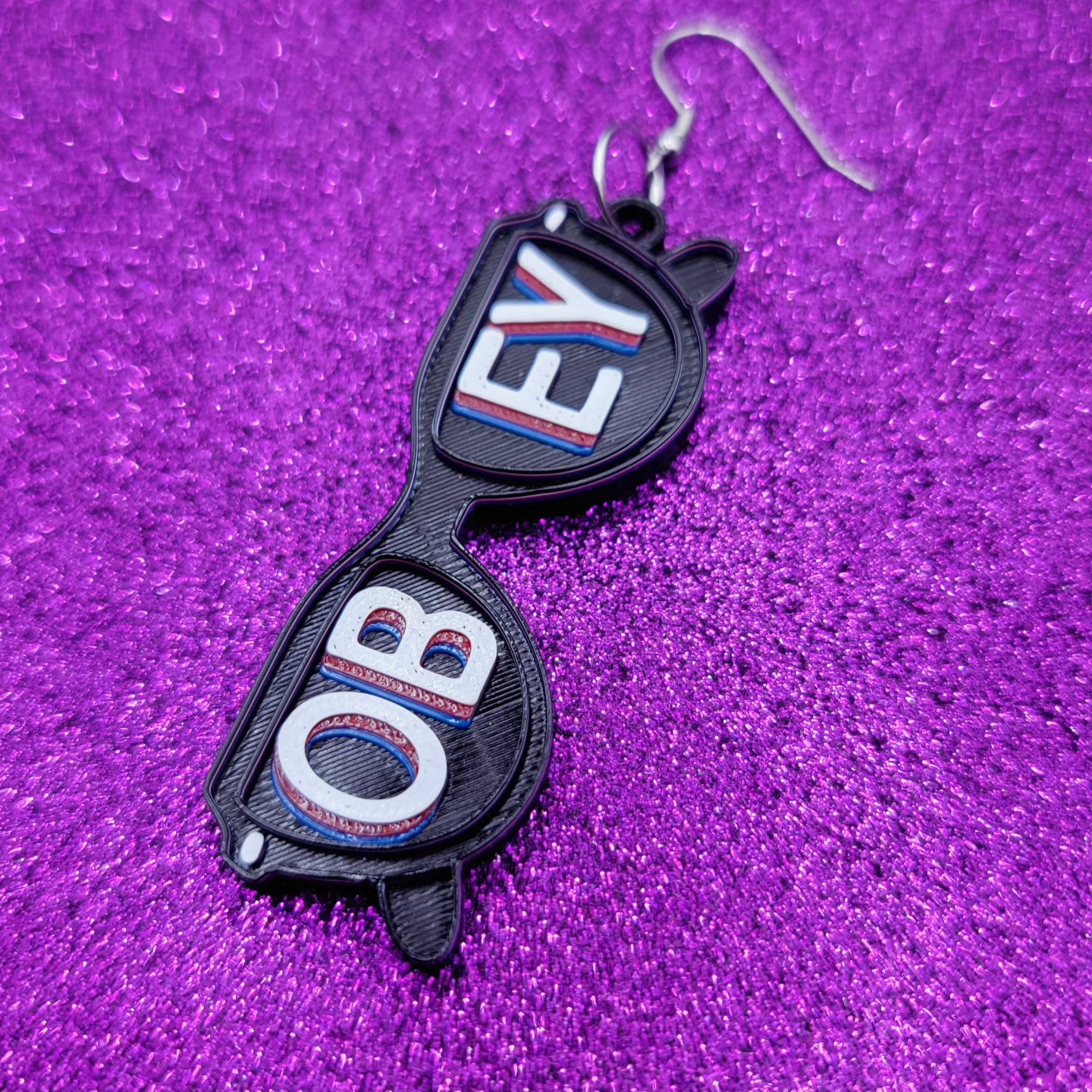 We Sleep Glasses 3D Printed Statement Earrings