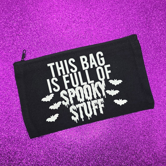 Spooky Stuff Zippered Pouch, Makeup Bag, Pencil Case 4.8"x8.4"