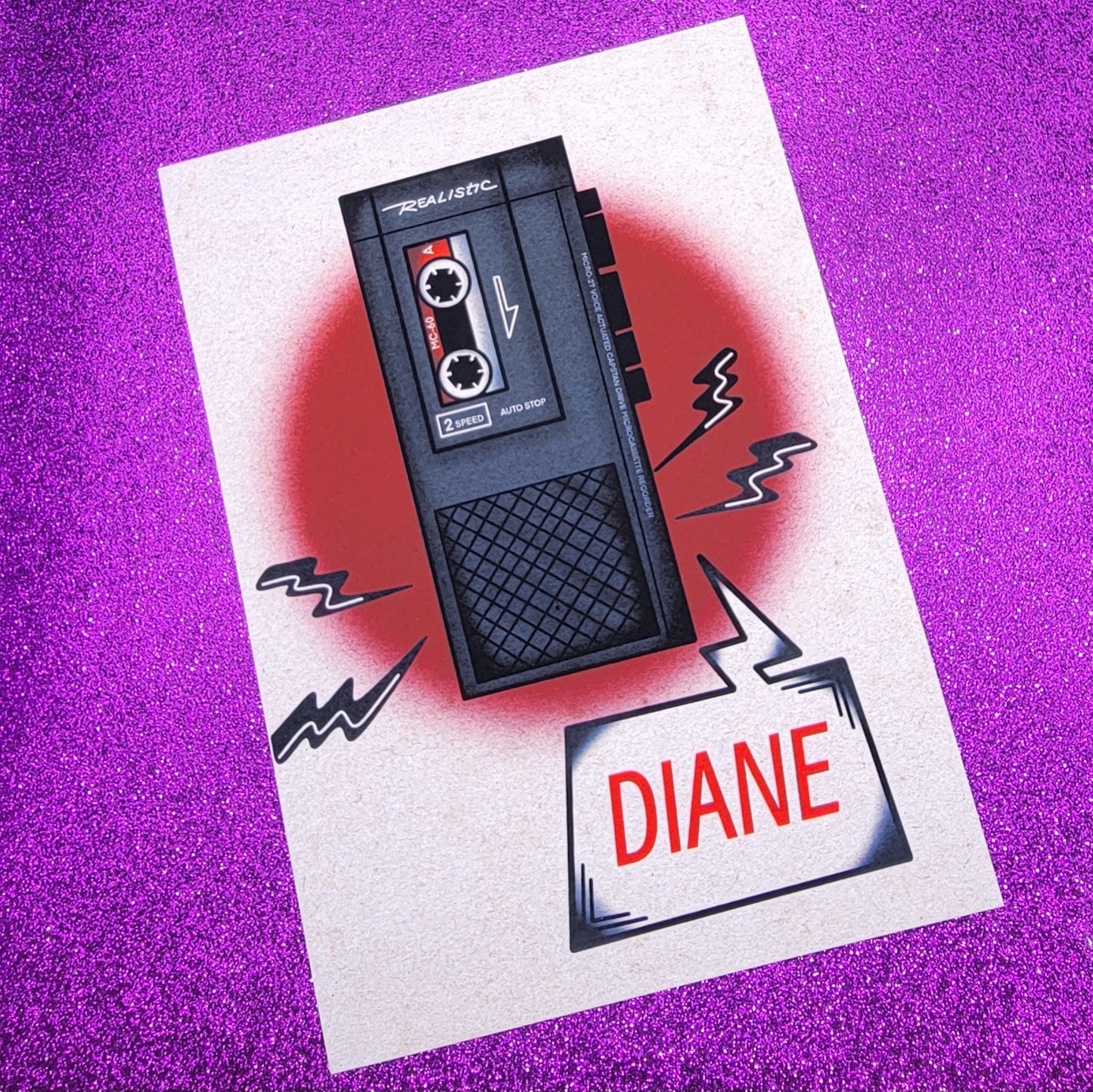 Diane Tape Recorder Twin Peaks Art Print 5"x7"