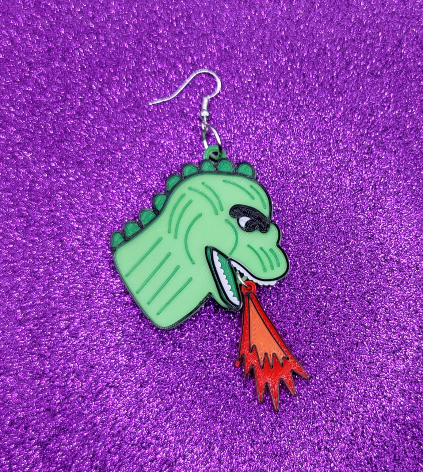 Lizard King Kaiju Statement Earrings 3D Printed