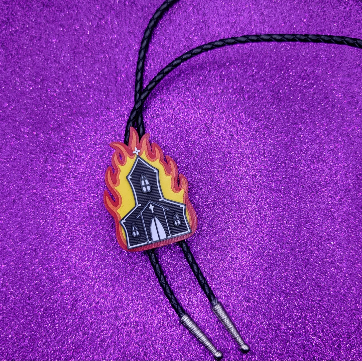 Burning Church Bolo Tie