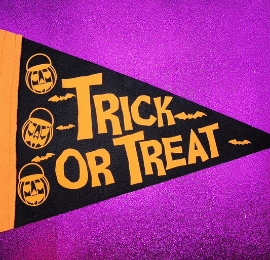 Trick Or Treat Halloween 10X15 Felt Pennant Banner Flag Gallery Wall Decor