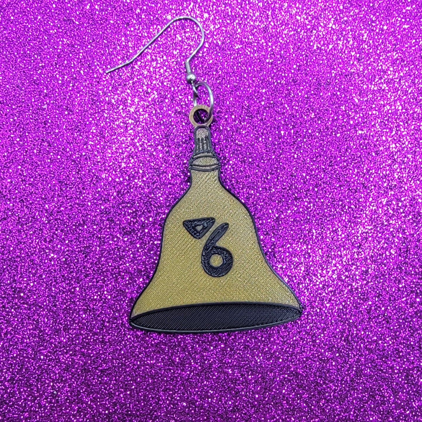 Bell Horror Movie Statement Earrings 3D Printed