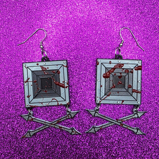 Little Death Horror Movie Statement Earrings 3D Printed