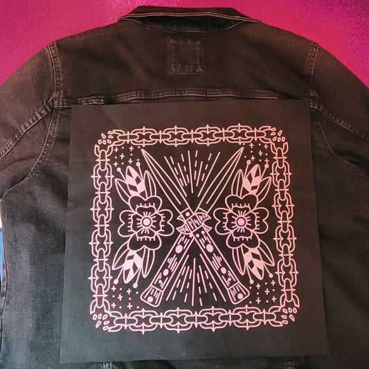 Pink Switchblade Canvas Back Patch