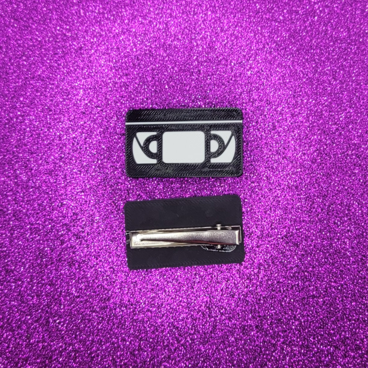 VHS Tape Hair Clips
