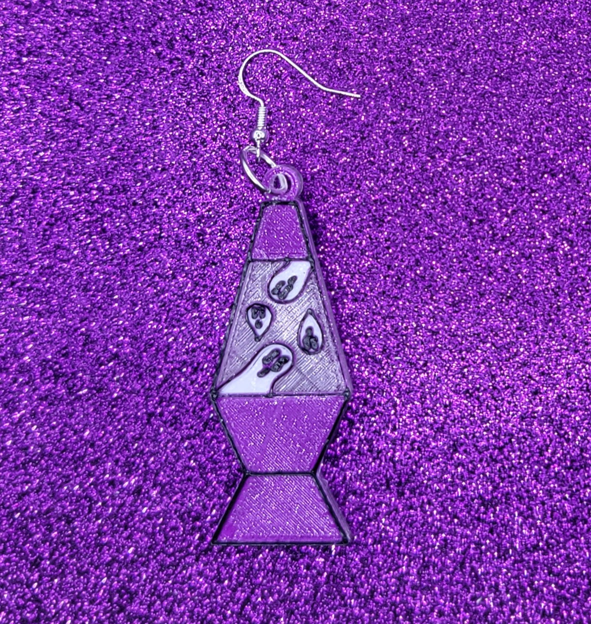 Spooky Lava Lamp Earrings 3d Printed