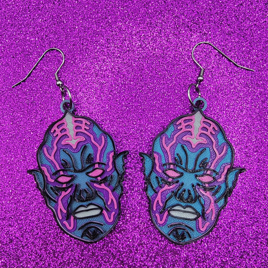 PG Horror Movie Statement Earrings 3D Printed
